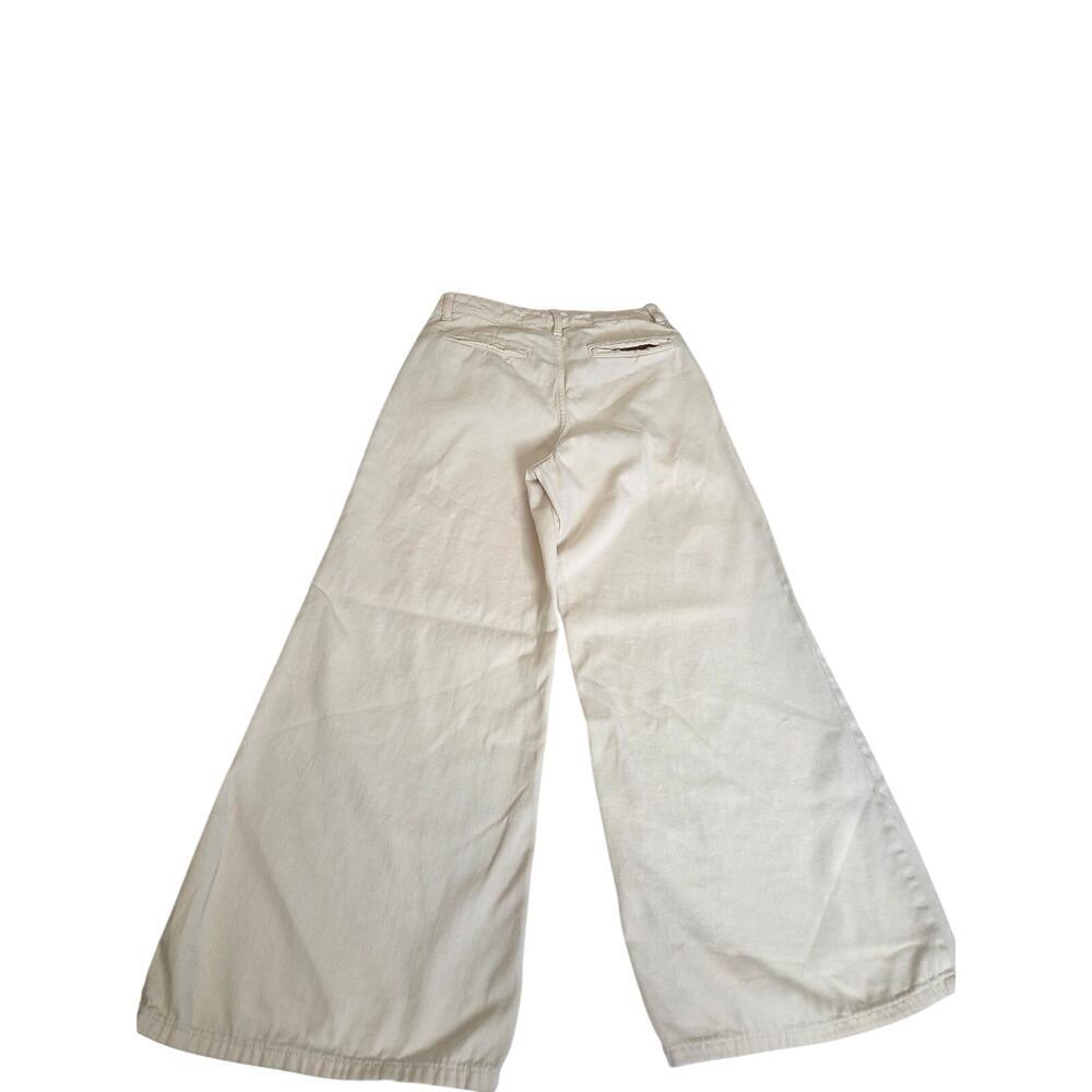 Banana Republic Ultra High Rise Wide Leg Petite Cream Pants 29/8